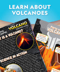 Ultimate Volcano Kit For Kids With 3X Eruptions And Pop Crystals That Add Sound, educational guide image with volcano parts