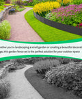 Colorful garden with No Dig Plastic Garden Edging Border Kit With 20 Interlocking Panels And 20 Metal Anchoring Stakes