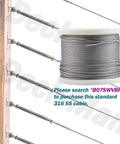 Adjustable Angle Marine Grade T316 Stainless Steel Cable Railing Kit for Wood Posts with spool of 1/8 inch cable.