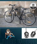 Anti Theft Bicycle Locking Skewer Set With 7 Lobe Security Key for Mountain and Road Bikes on parked black bike