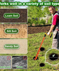 Man using Heavy Duty Garden Auger Drill Bit For Planting Three Inch By Thirty Two Inch Earth Auger With Thick Three Millimeter Blade on various soil types