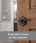 Interior Privacy Door Handle Lever for Bedroom and Bathroom, Reversible, Keyless Lock, Venetian Bronze Finish, door view