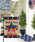 All American God Bless America 4th Of July Garden Flag 12 By 18 Inches Double Sided Red White Blue Stars Outdoor Yard Decor