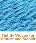 Close-up of tightly woven polyester rope in a Sky Blue Caribbean XL Outdoor Hammock Chair Swing For Reading And Relaxing.