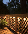 Backyard Bistro Style 24 Foot Outdoor String Lights With 12 Shatter Resistant Lifetime Bulbs, 2200K Warm White on wooden deck
