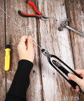 Using All In One 9 Inch Safety Wire Twisting Pliers With 10 Meters Of 0.5mm Wire on wooden surface with tools.
