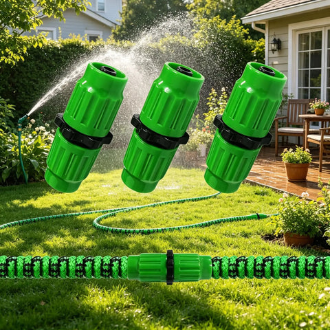 Premium Expandable Hose Repair Kit With Dual Channel Sealing Connectors For Retract Water Hose End Fixing Leaks 25 To 100 Ft Lengths Without Need To Replace Ends Or Tools In Garden Set.