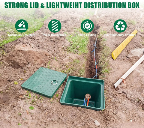 Underground Splice Box With Solid Inspection Cover And Deep Plastic Enclosure For Cable Duct Access Electrical Junctions
