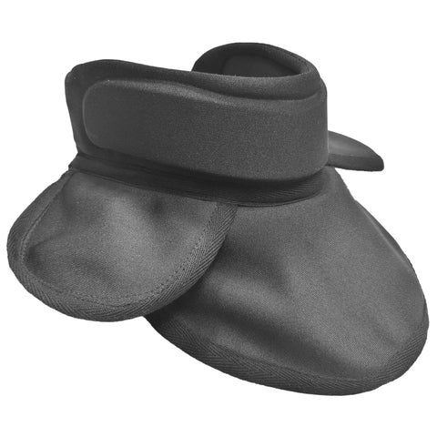 Tough As Nails Hema Throat Guard Gorget with Air Mesh and 350N puncture-resistant fabric, side view showing neck protection.