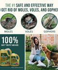 Castor Oil Mole And Vole Repellent For Lawns And Gardens, Safe Outdoor Deterrent That Really Keeps Moles Out, 33.8 Fl Oz