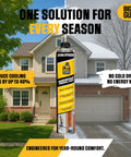 Pro Level Heavy Hitter Closed Cell Spray Foam Insulation Kit With Dependable Trigger Gun And Rapid Dissolve Cleaner 12 Pack shown outside a house.