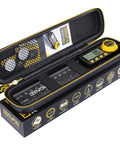 Kickass Aluminum Digital Angle Finder And Multipurpose Protractor Gauge With Rock Solid Build and XL screen in zippered pouch.