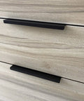 Edge Pulls For Cabinets And Drawers, 8 Pack, 6 Inch Overall Length, Black Concealed Tab Pulls For Kitchen Garage Cabinets installed
