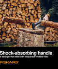 36 Inch Heavy Duty Wood Splitting Axe With Shock Absorbing Handle And Forged Steel Blade For Medium To Large Logs