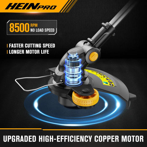 Cordless String Trimmer For DeWalt 20V Max Battery Bare Tool 12 Inch Weed Eater motor detail with auto line feed and 6 spools