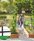 Heavy Duty Garden Arch Trellis For Climbing Plants With Adjustable Width Sturdy Metal Plant Support 7.4Ft Tall And 2.8Ft Deep Ideal Outdoor Arch For Vines Veggies And Flowers