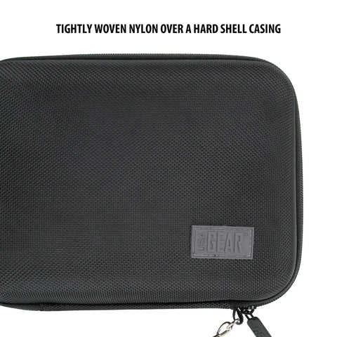 Close-up of Rugged 7.5 Inch Camera Field Monitor Hard Shell Case With Scratch Resistant Interior showing nylon texture and zipper