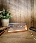 Custom Name And Title Desk Name Plate With LED Light Wood Holder For Dentist Doctor Hygienist Nurse Front Desk Sign Plaque