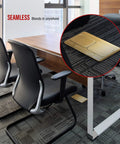 Office room with a Dual Pop Up Floor Box Kit With Brass Cover, 20A Tamper Resistant Receptacles And RJ45 Data Ports on carpet