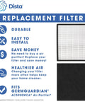 Premium H13 True HEPA Replacement Filter For GermGuardian FLT5900 Air Purifier with black activated charcoal filter