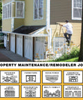 A worker using a Pro Grade Airless Paint Sprayer With Fully Adjustable Pressure and a rugged stainless steel piston pump for exterior painting.