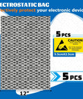 Open Top Antistatic Bags 12x16 Inches Premium ESD Safe Bags With Stickers For Motherboards GPUs LCD Screens Heavy Duty Protection For Your Gear 5 Pack