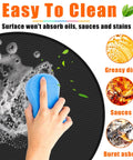 Round Fire Pit Mat 47In Fireproof Deck Protector, blue sponge cleaning, oil and sauce resistant surface illustration.