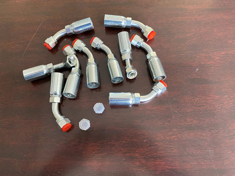 10 Pack Female JIC Three Eighths Inch Hydraulic Hose Fittings Forty Five Degree Elbow With Nine Sixteen Eighteen Threads