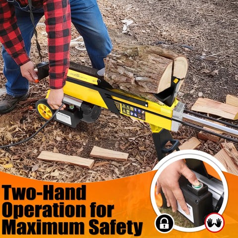 Tough As Nails 7 Ton Electric Wood Splitter With 15 Amp Hydraulic Motor And Detachable Cross Blade For Effortless Backyard Firewood Prep And Hardwood Logs
