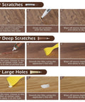 Professional Wood Furniture Repair Kit With Twelve Shade Fillers And Eight Touch Up Markers, usage guide for scratches and deep holes.