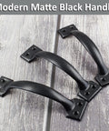 20 Pcs 4 Inch Metal Bow Door Handles Large Vintage Style Door Pulls For Barn Doors, Furniture Cabinets, Matte Black