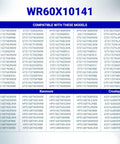 Compatibility chart for Refrigerator Evaporator Fan Motor Replacement For GE Hotpoint Fridges With 60 Hz 3W 115V Shaft Easy Install