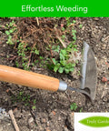 Root Cutting Weeding Sickle With Thick Leather Sheath And Sharpening Stone in soil, ergonomic handle, Japanese style design