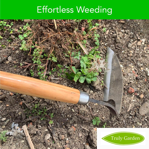 Root Cutting Weeding Sickle With Thick Leather Sheath And Sharpening Stone in soil, ergonomic handle, Japanese style design
