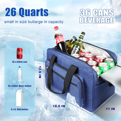 Portable Electric Cooler Bag With 12V Ac Dc Power And Dual Temperature Control Delivers A Hella Efficient Road Trip Vibe That Quickly Chills Or Warms Your Beverages Without Any Ice Hassle For Cars Trucks And Outdoor Adventures with beverages and cans displayed.