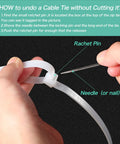 How to undo a Heavy Duty Zip Ties 50 Pack 24 Inch Nylon Cable Ties For Outdoor Use Industrial Strength White Tie Wraps