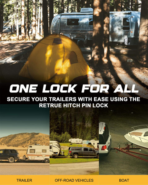 Heavy Duty Trailer Hitch Pin Lock For 2 Inch Receivers, 5/8 Inch Diameter With Extra Long 2 3/4 Inch Pin, Includes Two Keys