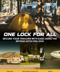 Image showing trailers, off-road vehicles, and boats secured with Trailer Hitch Lock Pin 5/8 Inch For 2 Inch And 2.5 Inch Receivers.