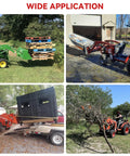 Beefed Up Clamp On Pallet Forks With Non Slip Pad And Tongue, 45 Inch Total Length, 2000 Lbs Capacity, Orange Quick Attach Fork Attachment For Tractor Buckets, Single Screw Design For Secure, Stable Handling in various agricultural applications.