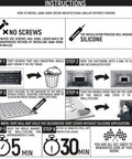 Installation instructions for Decorative Acrylic Air Vent Cover Grille For Ducts 6x14 Opening And 8x16 Overall White Finish