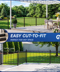 Top Shelf 6063 Aluminum Deck Railing Kit 36 Inch High By 4 Feet Wide Modular Porch Guard in landscaped outdoor setting.