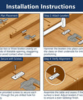 Installation instructions for 12 Sets Table Leaf Leveler Locks With Buttery Smooth Gliding Bars, Heavy Duty Extension Hardware Kit.