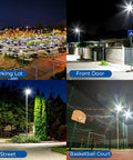 Switchable 100W 150W 200W LED Parking Lot Light With Dusk To Dawn Sensor, 30000 Lumens, illuminating outdoor spaces