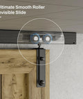 Ceiling Mount Box Rail Barn Door Hardware Kit For Double Doors, Heavy Duty Sliding Track In Aluminum Alloy, 12 Ft Rail