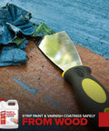Kickass Heavy Duty Paint And Varnish Stripper Gel For Wood And Metal, Dead Simple Non Toxic Formula removes old paint from wood.