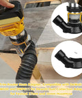 Universal Dust Collection Hose Adapter For DeWalt DCW600 And DWP611 Trim Routers with dual 27mm and 36mm hose ports installed