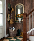 Entryway with Dark Walnut Wood Peel And Stick Wallpaper Roll For Walls And Surfaces Rustic Vinyl Plank With Real Wood Texture