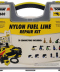 Fuel Line Repair Tech Tray With Steel To Nylon Adapters cost effective replacement kit in box showing connectors and accessories