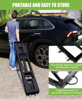 Beefy 7000 Lbs Portable Car Lift with wheels and handle for cars and SUVs, portable design for garage or shop use.
