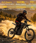 Adult Off Road Electric Dirt Bike Featuring A Badass 16800W Peak Motor And Massive 72V 50Ah Battery For Serious Torque Beast Mode Riding Along With Dual Shock Suspension And Grippy Wide Tires in action on rugged terrain.